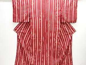 縞に水玉模様小紋着物